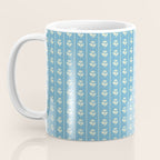 Cozy Vintage Cottage Flowers and Stripes Pattern in Eclectic Blue and Cream Coffee Mug Gallery Image 3