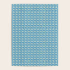 Cozy Vintage Cottage Flowers and Stripes Pattern in Eclectic Blue and Cream Poster Gallery Image 4