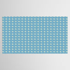 Cozy Vintage Cottage Flowers and Stripes Pattern in Eclectic Blue and Cream Tablecloth Gallery Image 2