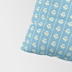 Cozy Vintage Cottage Flowers and Stripes Pattern in Eclectic Blue and Cream Pillow Sham Gallery Image 4