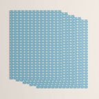 Cozy Vintage Cottage Flowers and Stripes Pattern in Eclectic Blue and Cream Wrapping Paper Gallery Image 3