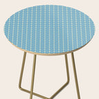 Cozy Vintage Cottage Flowers and Stripes Pattern in Eclectic Blue and Cream Side Table Gallery Image 2
