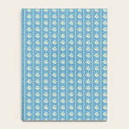 Cozy Vintage Cottage Flowers and Stripes Pattern in Eclectic Blue and Cream Notebook Gallery Image 4