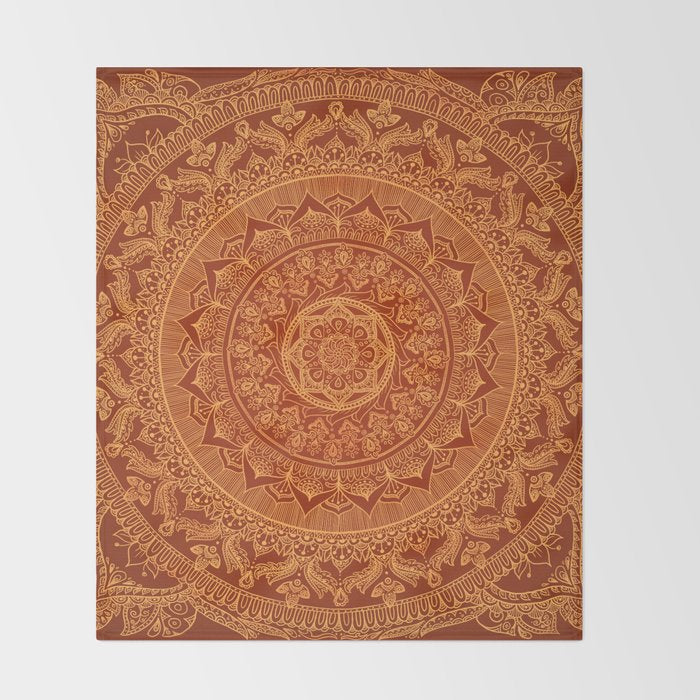 Mandala Spice Throw Blanket Gallery Image 2