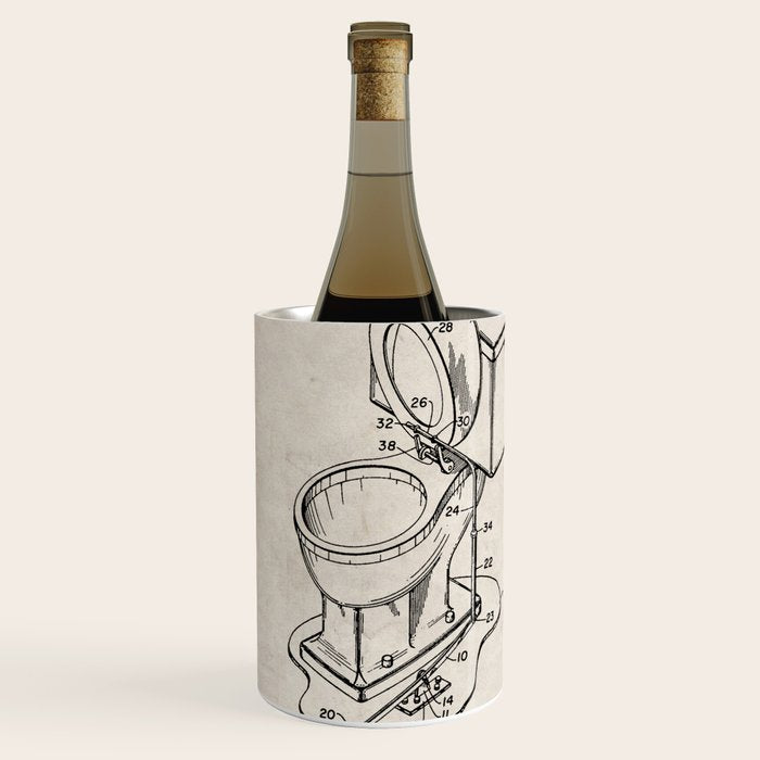 Toilet Seat Patent - Housewarming Bathroom Art - Antique Wine Chiller Gallery Image 2