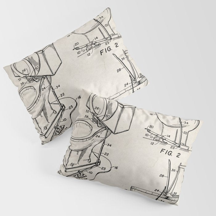 Toilet Seat Patent - Housewarming Bathroom Art - Antique Pillow Sham Gallery Image 1