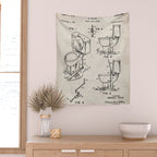 Toilet Seat Patent - Housewarming Bathroom Art - Antique Wall Tapestry Gallery Image 2