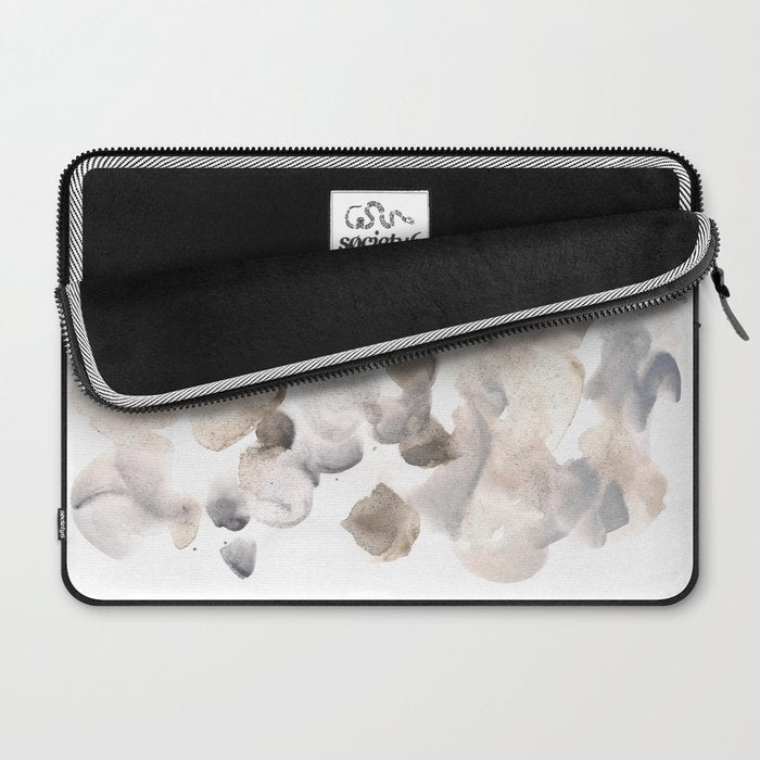 Abstract Art Grey Black Brown Abstract Watercolour 8| Watercolor Brush Strokes Laptop Sleeve Gallery Image 2