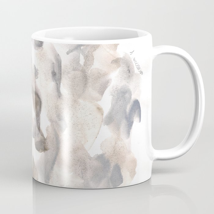 Abstract Art Grey Black Brown Abstract Watercolour 8| Watercolor Brush Strokes Coffee Mug Gallery Image 1