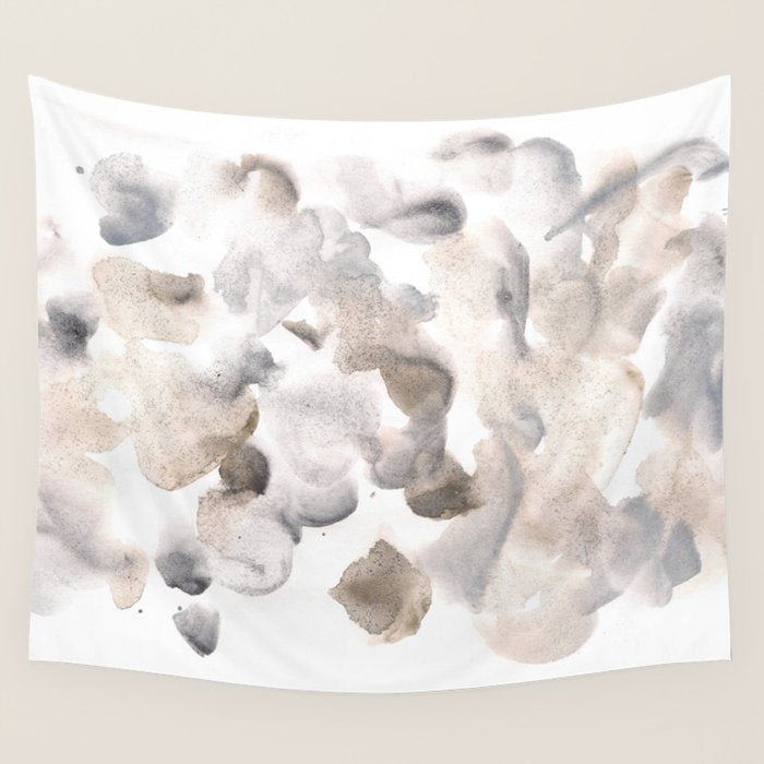 Abstract Art Grey Black Brown Abstract Watercolour 8| Watercolor Brush Strokes Wall Tapestry Gallery Image 1