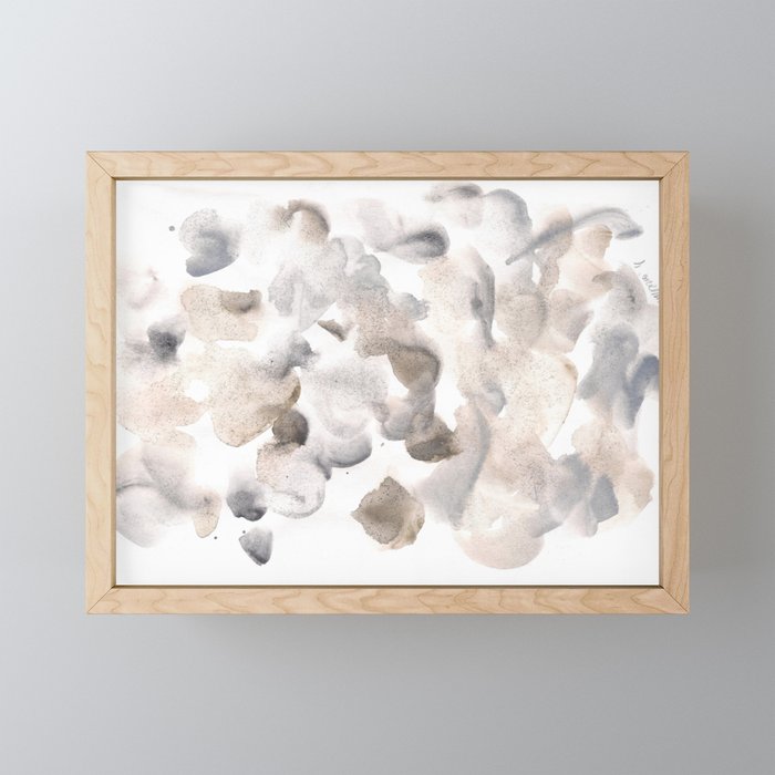 Abstract Art Grey Black Brown Abstract Watercolour 8| Watercolor Brush Strokes Mini Art Print Gallery Image 1
