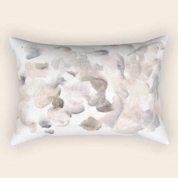 Abstract Art Grey Black Brown Abstract Watercolour 8| Watercolor Brush Strokes Rectangular Pillow Gallery Image 1