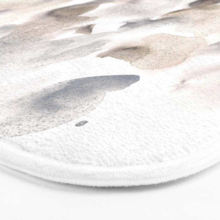 Abstract Art Grey Black Brown Abstract Watercolour 8| Watercolor Brush Strokes Bath Mat Gallery Image 3