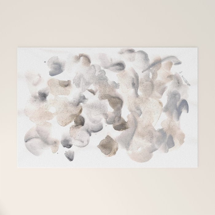 Abstract Art Grey Black Brown Abstract Watercolour 8| Watercolor Brush Strokes Welcome Mat Gallery Image 1