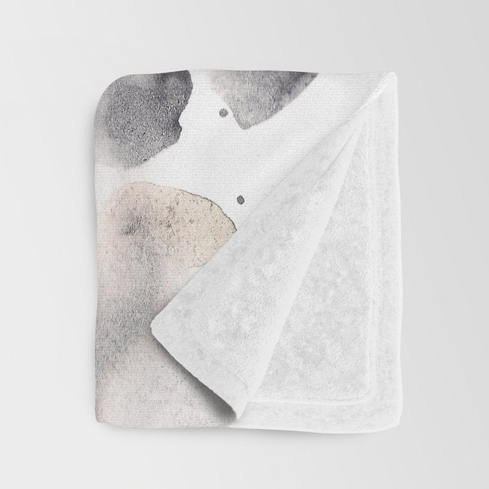 Abstract Art Grey Black Brown Abstract Watercolour 8| Watercolor Brush Strokes Throw Blanket Gallery Image 3