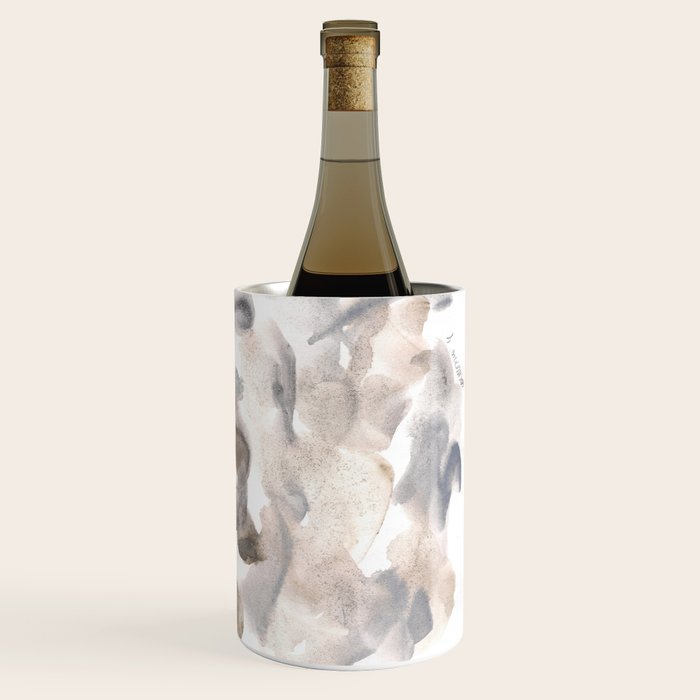 Abstract Art Grey Black Brown Abstract Watercolour 8| Watercolor Brush Strokes Wine Chiller Gallery Image 3