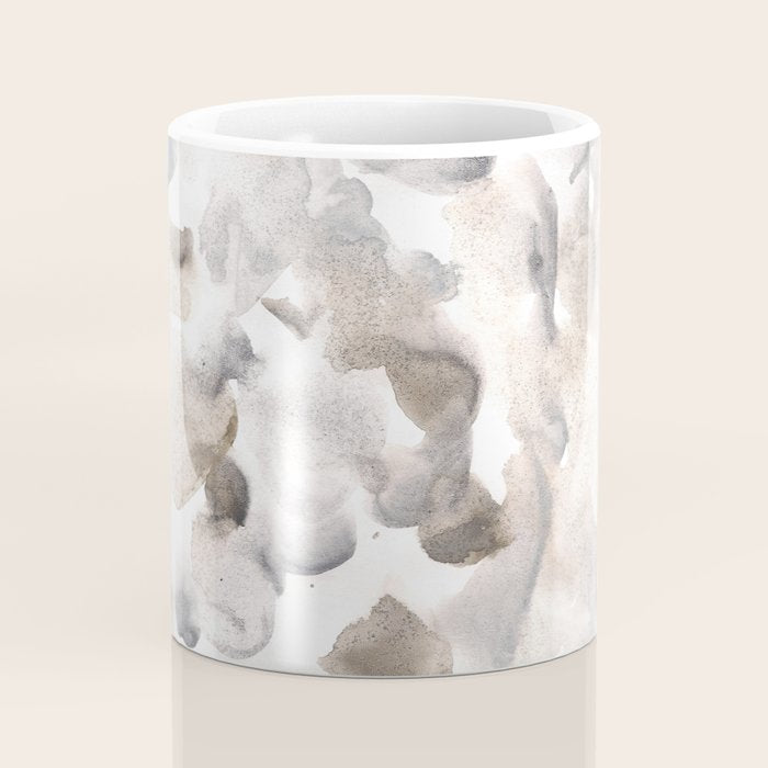 Abstract Art Grey Black Brown Abstract Watercolour 8| Watercolor Brush Strokes Coffee Mug Gallery Image 4