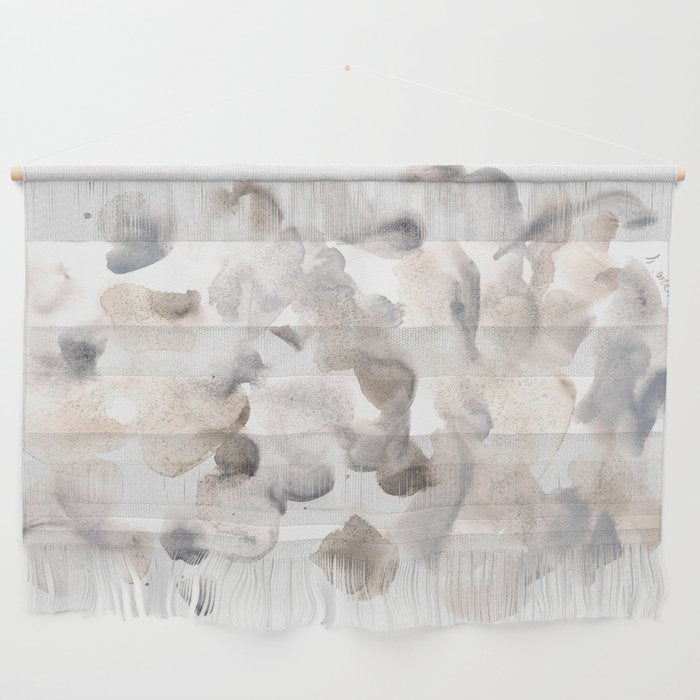 Abstract Art Grey Black Brown Abstract Watercolour 8| Watercolor Brush Strokes Wall Hanging Gallery Image 1