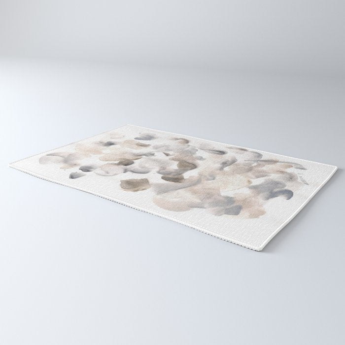 Abstract Art Grey Black Brown Abstract Watercolour 8| Watercolor Brush Strokes Rug Gallery Image 3