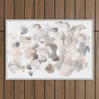 Abstract Art Grey Black Brown Abstract Watercolour 8| Watercolor Brush Strokes Outdoor Rug Gallery Image 1