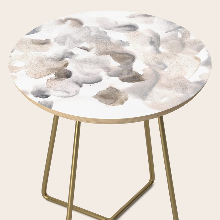 Abstract Art Grey Black Brown Abstract Watercolour 8| Watercolor Brush Strokes Side Table Gallery Image 2