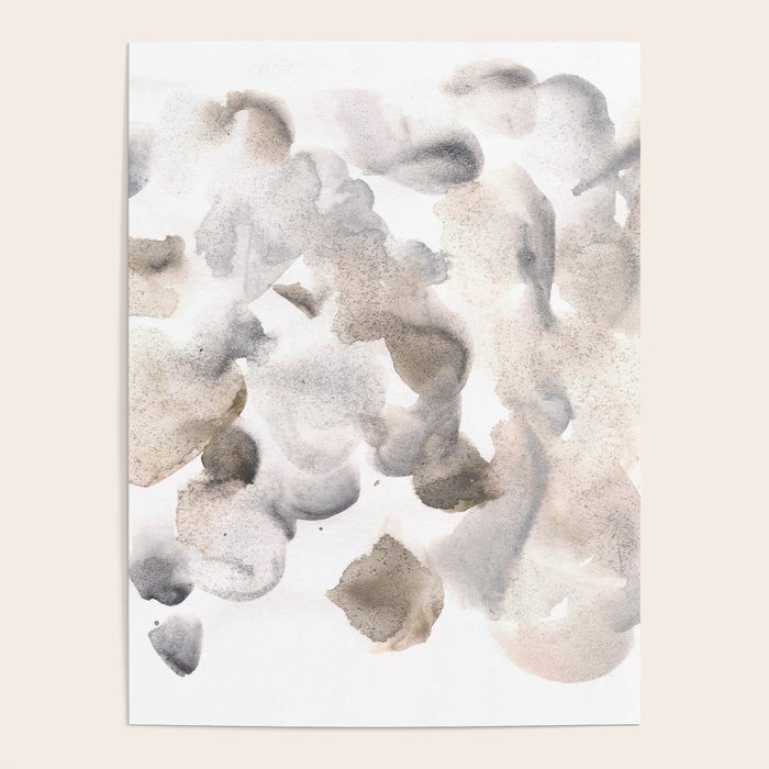 Abstract Art Grey Black Brown Abstract Watercolour 8| Watercolor Brush Strokes Poster Gallery Image 4