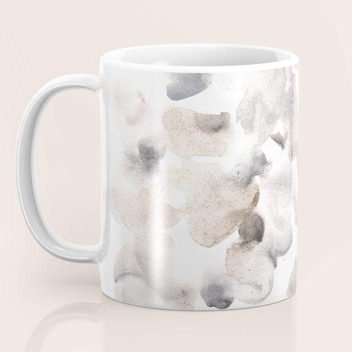 Abstract Art Grey Black Brown Abstract Watercolour 8| Watercolor Brush Strokes Coffee Mug Gallery Image 3
