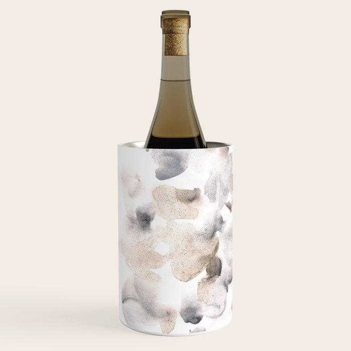 Abstract Art Grey Black Brown Abstract Watercolour 8| Watercolor Brush Strokes Wine Chiller Gallery Image 2