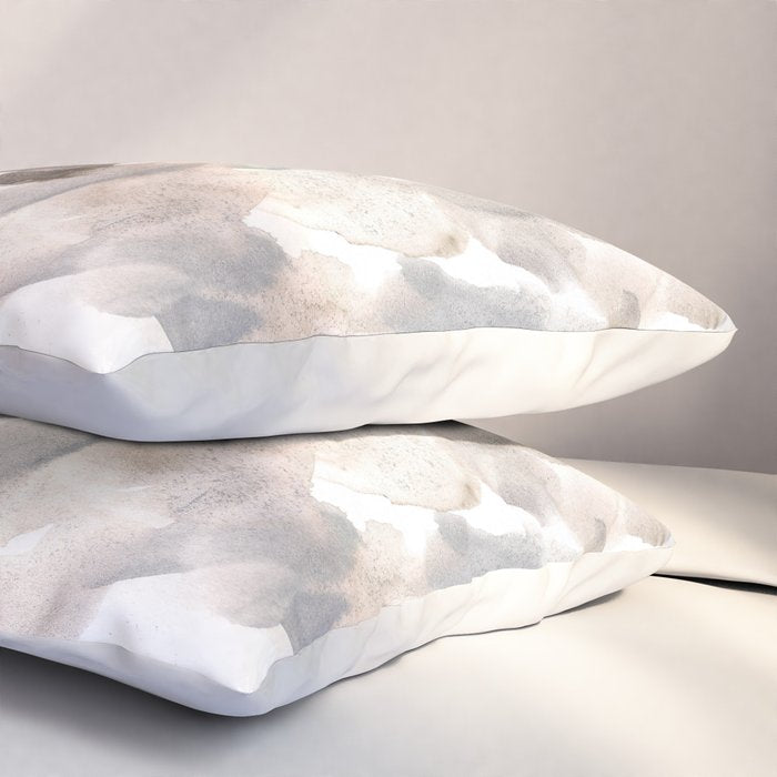 Abstract Art Grey Black Brown Abstract Watercolour 8| Watercolor Brush Strokes Pillow Sham Gallery Image 3