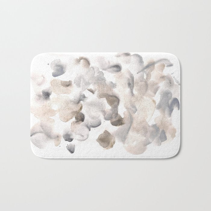 Abstract Art Grey Black Brown Abstract Watercolour 8| Watercolor Brush Strokes Bath Mat Gallery Image 1