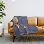 Mid century modern - indigo Throw Blanket Gallery Image 1