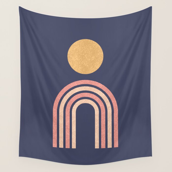 Mid century modern - indigo Wall Tapestry Gallery Image 1