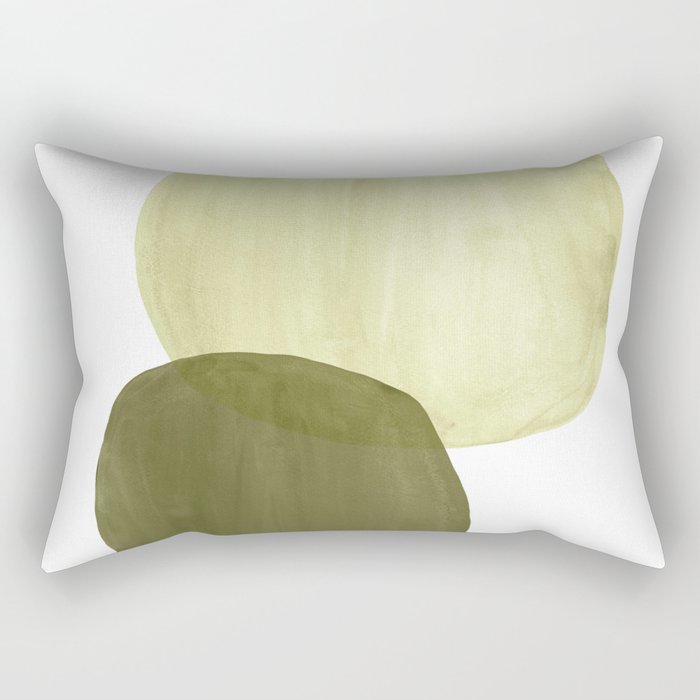 Olive green abstract shapes Rectangular Pillow Gallery Image 2