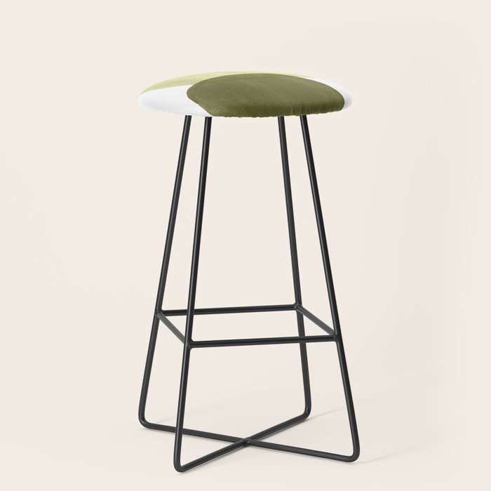 Olive green abstract shapes Stool Gallery Image 1