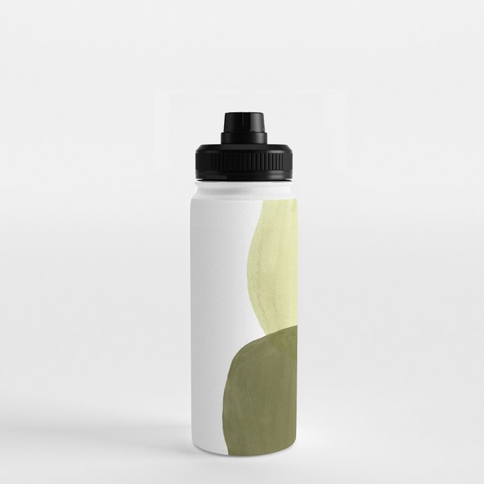 Olive green abstract shapes Water Bottle Gallery Image 3