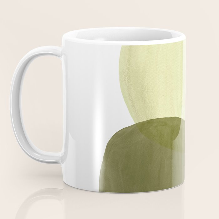 Olive green abstract shapes Coffee Mug Gallery Image 3