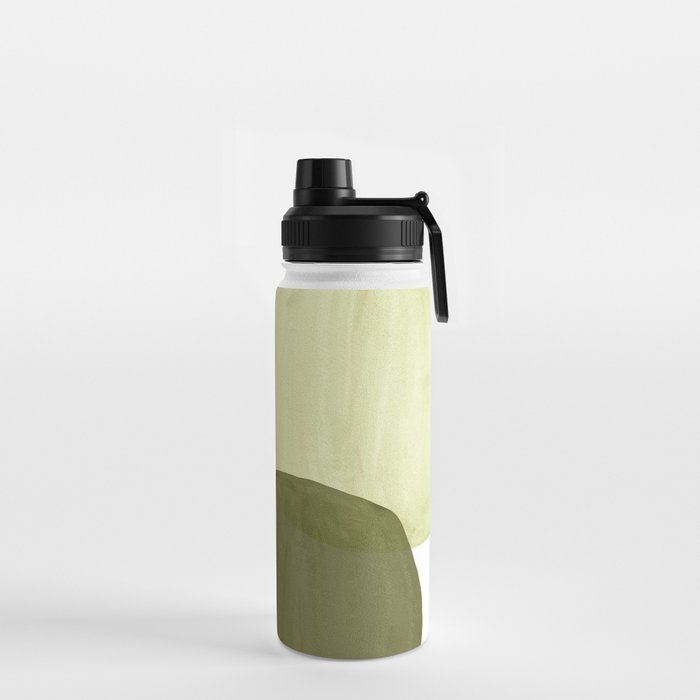 Olive green abstract shapes Water Bottle Gallery Image 2