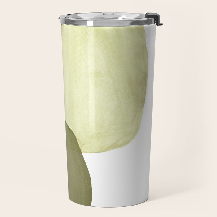 Olive green abstract shapes Travel Mug Gallery Image 2