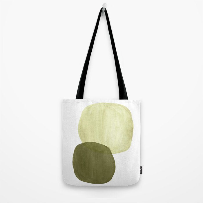 Olive green abstract shapes Tote Bag Gallery Image 2