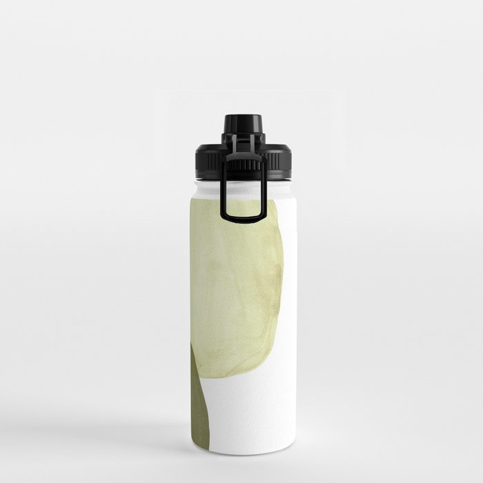 Olive green abstract shapes Water Bottle Gallery Image 2