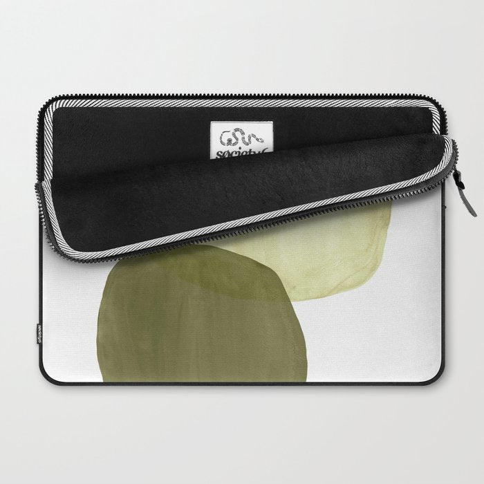 Olive green abstract shapes Laptop Sleeve Gallery Image 2