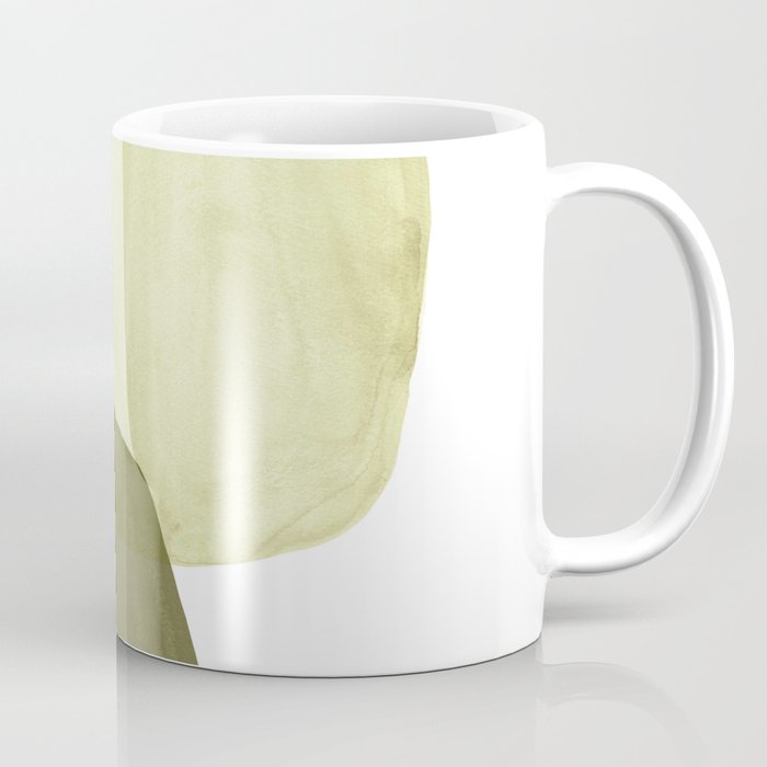 Olive green abstract shapes Coffee Mug Gallery Image 1