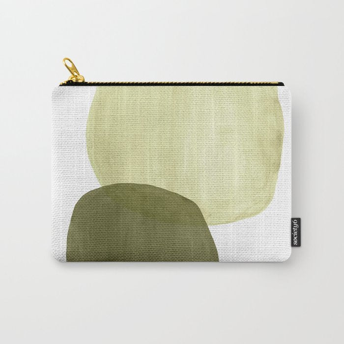 Olive green abstract shapes Carry All Pouch Gallery Image 1