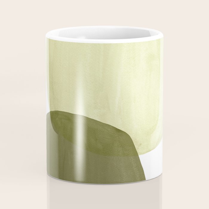 Olive green abstract shapes Coffee Mug Gallery Image 4
