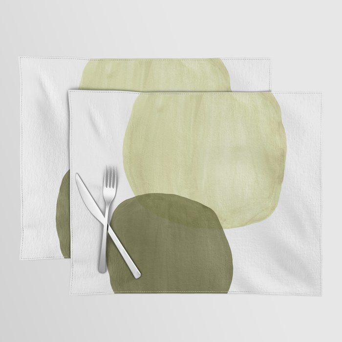 Olive green abstract shapes Placemat Gallery Image 1