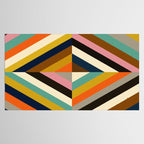 Mid Century Geometric Pattern Technicolor Diamond  Tablecloth Gallery Image 2