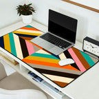 Mid Century Geometric Pattern Technicolor Diamond  Desk Mat Gallery Image 2