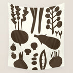 fresh fresh vegetable-black Wall Tapestry Gallery Image 4