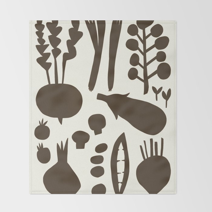 fresh fresh vegetable-black Throw Blanket Gallery Image 2