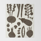 fresh fresh vegetable-black Throw Blanket Gallery Image 2
